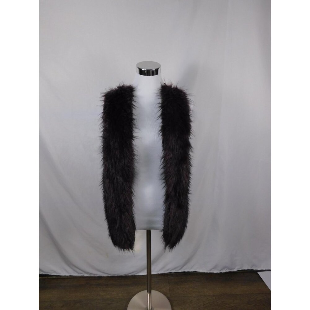 Selby Collection Vest Womens Medium Burgundy Faux Fur Knit Back Open Front Lined
